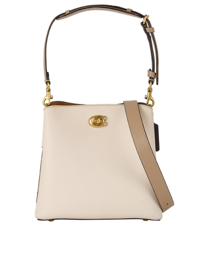Willow Bucket Bag, &pound;195, Handbags, White, Leather, Front view